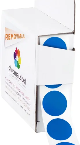 Vista 15 de ChromaLabel Puntos adhesivos extraíbles, 3/4 pulgadas amarillo, 1000/caja