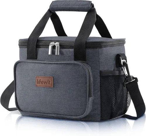 Vista 15 de Lifewit Lonchera mediana aislada, suave y refrigerante, para adultos, hombres y mujeres, color negro, 12 latas (9L)