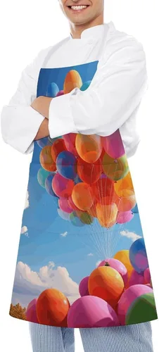Vista 4 de MUSM Delantal para adultos – 27.6 x 31.5 pulgadas, delantales de poliéster resistentes con dos bolsillos grandes, delantal de cocina impermeable