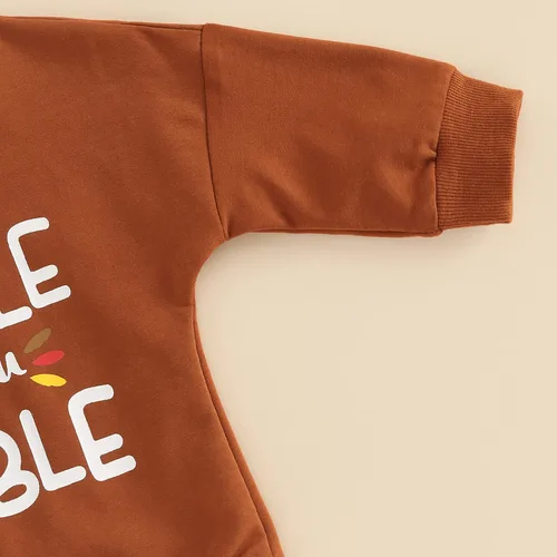 Vista 4 de My First Thanksgiving - Conjunto de sudadera de manga larga con cuello redondo para bebé, niña y niño, mameluco de gran
