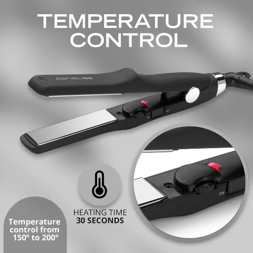 Vista 4 de CORIOLISS C Trip Mini Alisadores de cabello para mujer Titanio Plancha plana Profesional con control de temperatura (negro suave al tacto)
