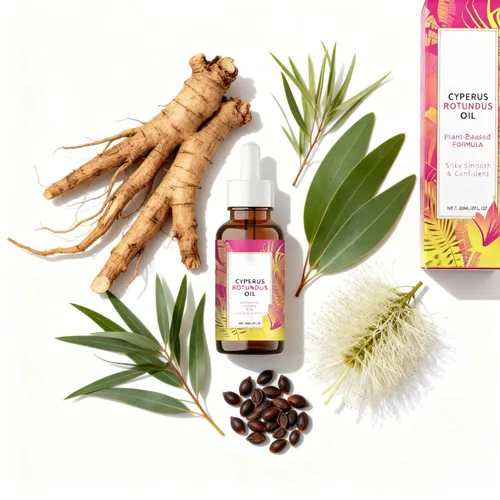 Vista 4 de Cyperus Rotundus Aceite Depilatorio - Suero calmante para después del afeitado y depilación con cera - Cuidado hidratante de la piel para una piel
