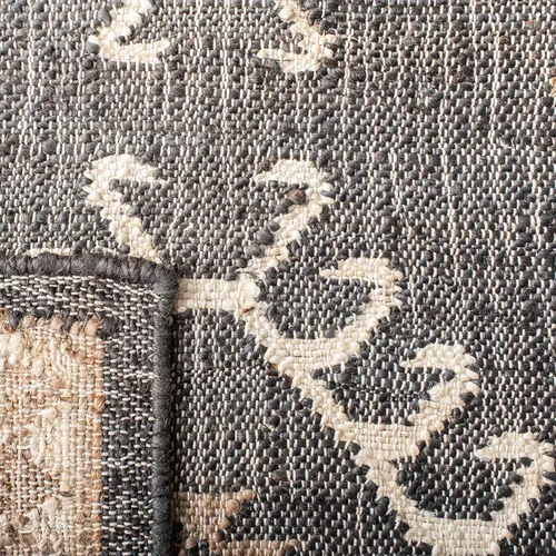 Vista 3 de SAFAVIEH Kilim Collection - Alfombra decorativa de 2 x 3 pies, color negro y marfil, yute de tejido plano hecho a mano, ideal para zonas de alto