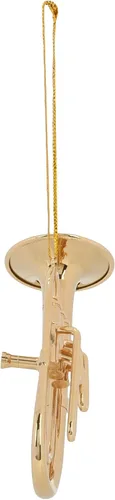 Vista 3 de Broadway Gifts Co - Instrumento de tuba en tono dorado, adorno colgante de latón de 4 pulgadas