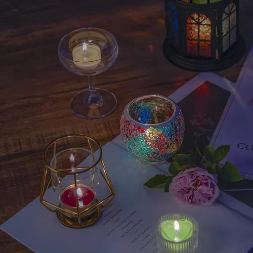Vista 6 de CandMak Vasos de vela de té, 50 piezas de plástico de policarbonato transparente vacío molde de luz de té recipiente de lata con 50 mechas de vela