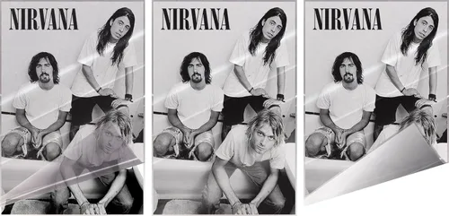 Vista 3 de POSTER STOP ONLINE Nirvana - Póster musical (B&W - Kurt, Krist & Dave) (tamaño: 24" x 36") (póster laminado)