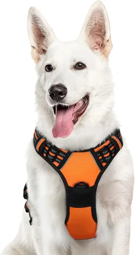 Vista 49 de Eagloo Arnés para perro pequeño, sin tirones, chaleco de servicio con tiras reflectantes y asa de control, ajustable y cómodo para caminar, arnés