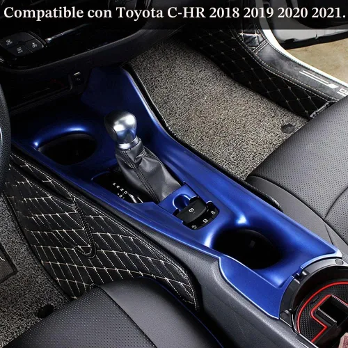 Vista 2 de Rifoda para C-HR ABS Accesorios Cubierta del panel de cambio de marchas de la consola central Compatible con Toyota C-HR 2018, 2019, 2020, 2021 Azul