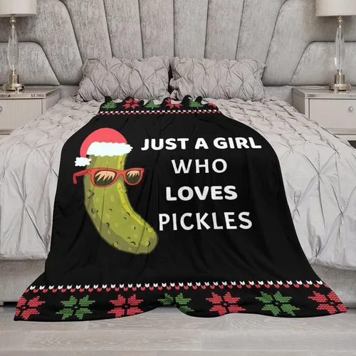 Vista 8 de Manta de regalo de Pickle, manta divertida de 30 x 40 pulgadas para adultos y niños, ligera, afelpada, suave, acogedora, cálida, mantas de franela
