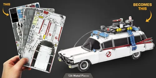 Vista 2 de Metal Earth Fascinations Premium Series Ecto-1 Ghostbusters 3D Kit de modelo de metal