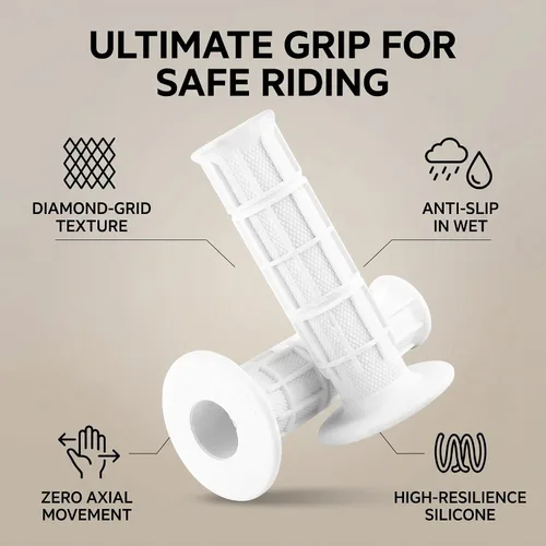 Vista 3 de Empuñaduras de motocicleta, agarre de silicona antideslizante para manillar, par de 7/8 pulgadas para ciclistas, viajeros, viajes, condiciones