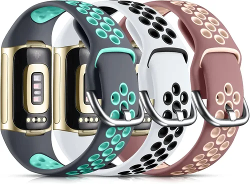 Vista 13 de Maledan Compatible con Correas Fitbit Charge 5/Correas Fitbit Charge 6 para Hombres Mujeres, Correa Deportiva de Silicona para Muñeca para Negro