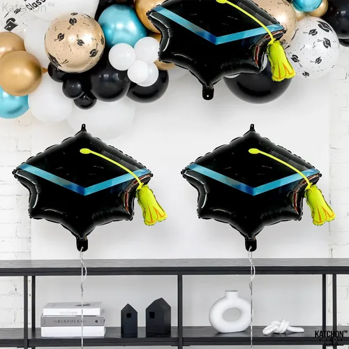 Vista 6 de Decoraciones de graduación 2026 Globo grande de graduación – 22 pulgadas, paquete de 4 Globos de graduación, sombrero de graduación