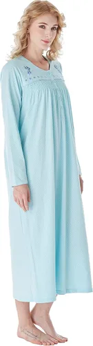 Vista 7 de Keyocean - Camisón para mujer, 100% algodón, suave, cálido, cómodo, ropa de dormir y descanso para otoño e invierno