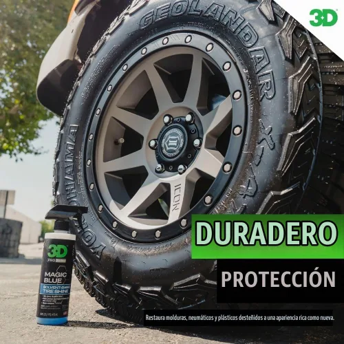 Vista 4 de 3D Magic Blue - Spray de brillo para neumáticos, resistente al agua, de alto brillo, protección de larga duración, fórmula sin eslingas, sin correr