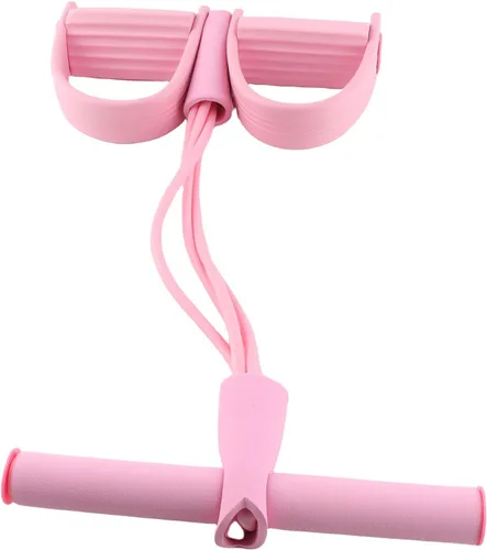 Vista 6 de Banda de resistencia de pedal, 4 tubos elásticos de tracción de cuerda de entrenamiento para yoga, fisicoculturismo, expansor para abdomen, cintura