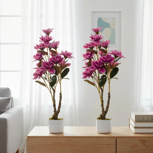 Vista 43 de GarveeHome Árbol de buganvilla artificial de 5 pies, planta de buganvilla de seda sintética con maceta, decoración interior y exterior, planta