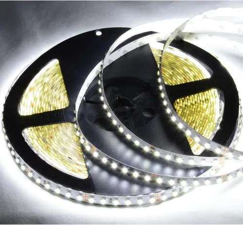 Vista 2 de ABI Tira de luz blanca diurna 6000K de doble densidad 1200 LED flexible, 120 LED/metro, 33 pies, 24 V CC (adaptador no incluido)