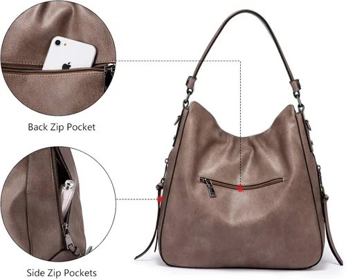 Vista 6 de Realer Hobo Handbags Bags Purses for Women Leather Purses and Handbags Pocketbooks Large Crossbody Shoulder Tote Bags