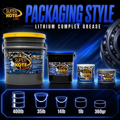 Vista 8 de Grasa compleja de litio Lubricante Superkote 2000 Multipurpose NLGI 2 EP Alta temperatura Automotriz Construcción Industria