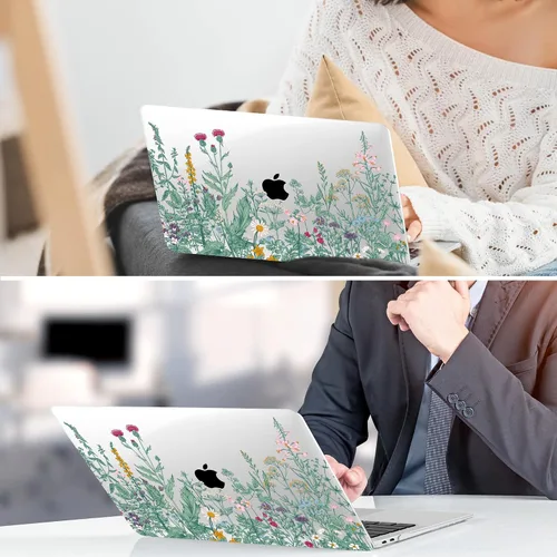 Vista 38 de TWOLSKOO Funda para MacBook Air de 13,3 pulgadas (versión antigua 2018-2021, modelos: M1 A2337, A2179, A1932) - Carcasa rígida con protector de Flor