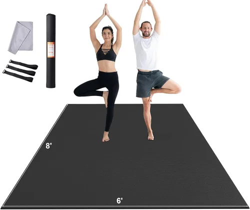 Vista 14 de VEVOR Large Exercise Mat, 12'x6'/10'x6'/9'x6'/8'x6'/8'x5'/7'x5'/6'x4' (7mm) Extra Thick, Non Slip High Density Premium Workout Mat, Exercise Yoga