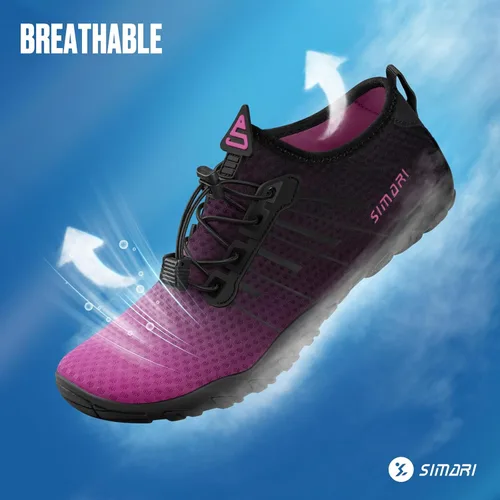 Vista 4 de Simari Zapatos de agua para mujer, hombre, natación, playa, piscina, deportes acuáticos, secado rápido, estilo descalzo, buceo, surf y caminar