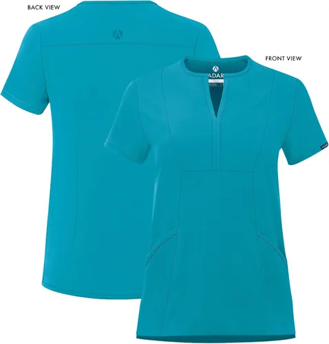Vista 4 de Adar - Ropa quirúrgica Addition para mujer, blusa médica con cuello en V y muescas