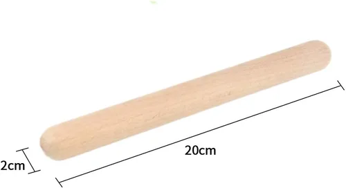 Vista 2 de Claves de madera clásica, instrumento de percusión musical, ritmo de 7.8 pulgadas de ritmo de madera dura natural, palillos de ritmo mejor que