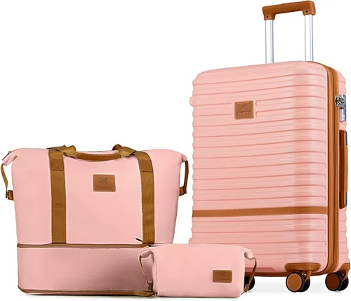 Vista 37 de Juego de maletas Joyway de 3 piezas, juego de maletas extensibles de cabina con rueda giratoria, juego de maletas de carcasa dura con candado TSA