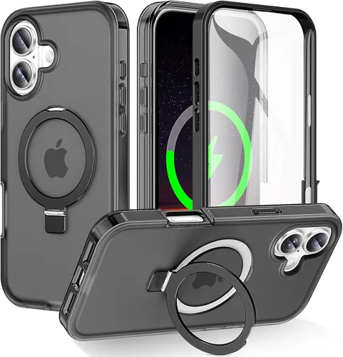 Vista 47 de Funda de cuerpo completo a prueba de golpes para iPhone 13 Pro con soporte magnético invisible [compatible con MagSafe] protector de pantalla