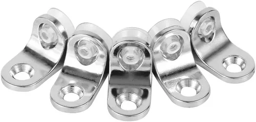 Vista 9 de Soportes para estantes de vidrio de aleación de zinc, chapados, plateados, paquete de 10, con ventosas, 9.8 x 5.9 pulgadas, soporte de estante