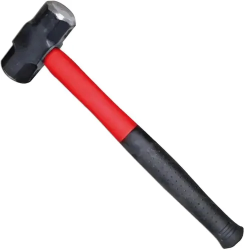 Vista 3 de URREA Martillo de trineo – Martillo de perforación de cabeza de acero de 2 libras con cabezal de golpe forjado y mango acolchado de fibra de vidrio