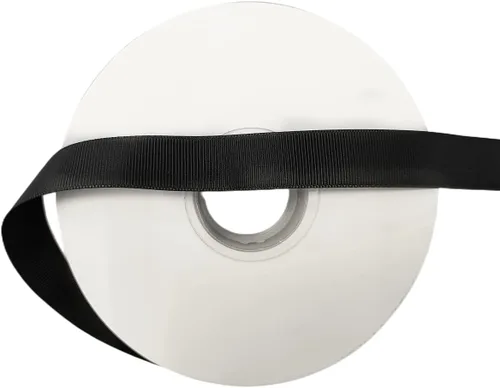 Vista 4 de Abbaoww Cinta de grogrén negro sólido de 1/2 pulgada de 50 yardas para decoración de boda, envoltura de regalos, proyectos de bricolaje