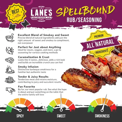 Vista 3 de Lane's Spellbound Condimento para Costillas de Cerdo, Condimento para Barbacoa Natural Premium, Condimento para Cola y Condimentos Dulces