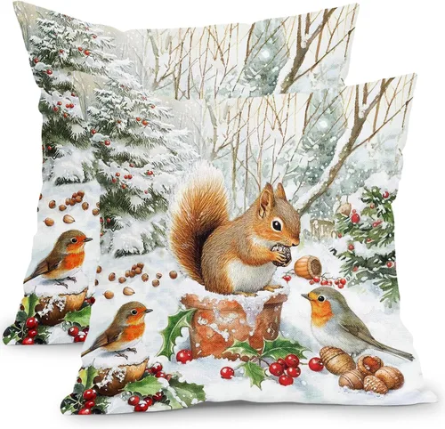 Vista 12 de Fundas de cojín decorativas primavera-verano 40x40 cm, juego de 2 fundas de cojín verdes con flores botánicas, fundas de cojín decorativas para Aqua