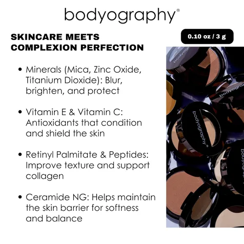Vista 8 de Bodyography Every Finish - Polvo prensado microfino, medio ligero, polvo facial multiusos con ceramida 2 y dermaxyl, textura ligera y sedosa