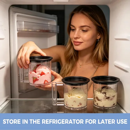Vista 2 de H-Duka 10-in-1 Ice Cream Maker Machine, 800W Frozen Treat Maker for Silky Gelato, Sorbet&Slushies, One-Touch Mix-In & Re-Spin for Creamy Texture(Ice
