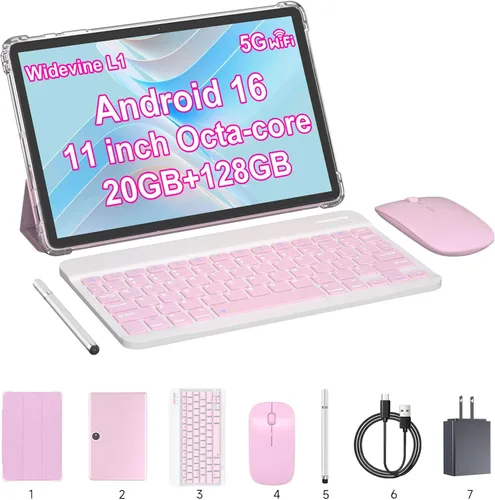 Vista 7 de Tableta de 11 pulgadas 2 en 1, 18GB + 128GB, Tableta Android 15, 1TB Expandible, Cámara de 13MP, Procesador Octa-Core 5G WiFi Batería de 8000MAH