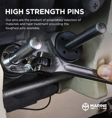 Vista 2 de Marine Tech Tools - Llave de pasador Mercury de 1.220 in (AMT0021), llave de pasador fuera de borda ajustable con pines S-5, herramientas fueraborda