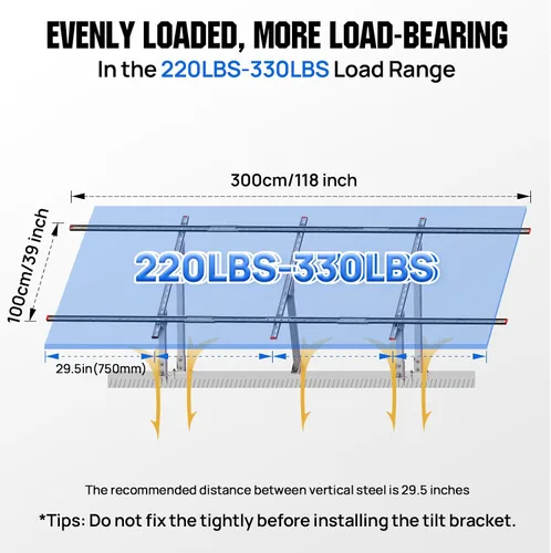 Vista 3 de ECO-WORTHY Sistema de soportes de montaje de panel solar ajustable de varias piezas para montaje en suelo solar mejorado para 4 piezas de 200 W/3