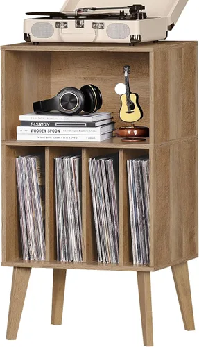Vista 16 de Lerliuo - Soporte para tocadiscos, soporte para tocadiscos negro con capacidad para hasta 160 álbumes