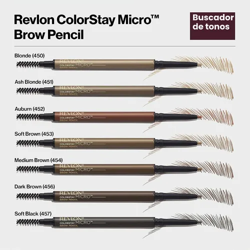 Vista 9 de Revlon ColorStay Micro - Lápiz para cejas, color rubio ceniza 451, 0.003 onzas Waterproof eyebrow pencil with micro tip and spoolie brush. Infused