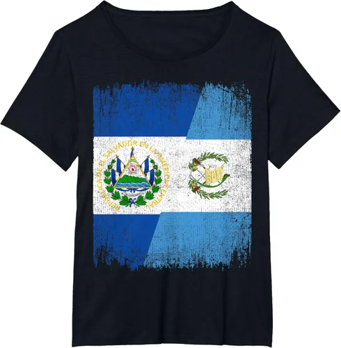 Vista 27 de Camiseta Half El Salvador Bandera de Guatemala con raíces guatemaltecas