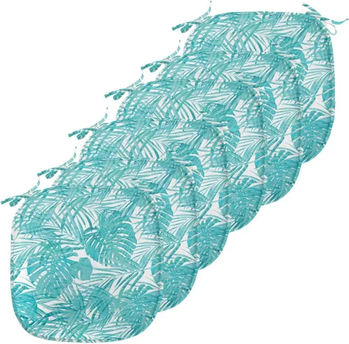 Vista 133 de Lunarable Cojín de asiento para silla de café, siluetas de taza de café expreso con frijoles fuente de cafeína, ilustración de bebidas gourmet