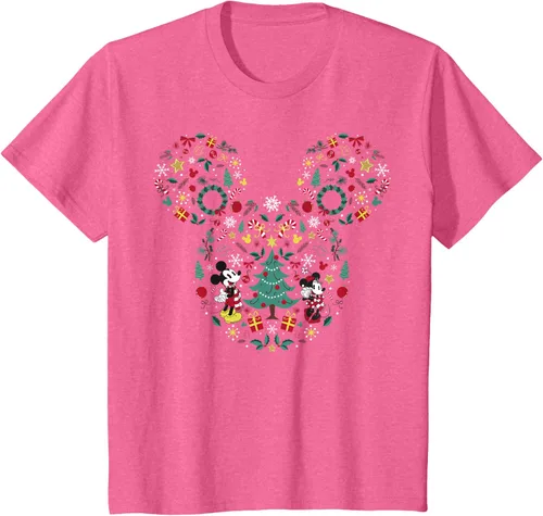 Vista 11 de Disney Mickey y Minnie Mashup Navideño Camiseta de Manga Corta Negro