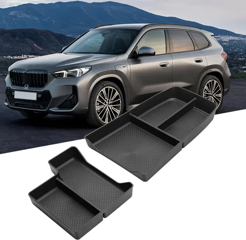 Vista 7 de Jaronx Compatible con la bandeja organizadora de consola central BMW X1 2023 2024 2025 2026 U11, 2 bandejas organizadora de consola inferior, caja
