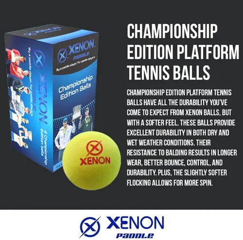 Vista 3 de X Platform Tennis Balls by Xenon, Bright Yellow for High Visibility, Superb Durability, APTA Approved, 2 Balls per Sleeve