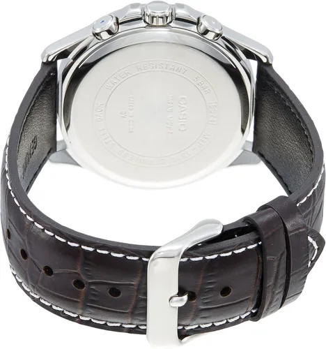 Vista 2 de Casio #MTP1374L-7A1V Reloj estándar de cuero multifunción con esfera gris, plateado, Movimiento de cuarzo