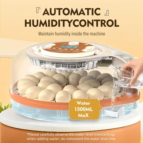 Vista 4 de Incubadoras para incubar huevos 3 en 1 Incubadora de aves de corral totalmente automática Control automático de temperatura y humedad, giro Beige
